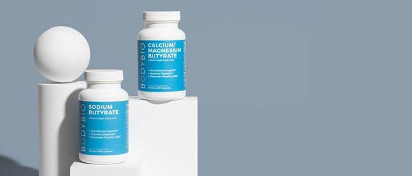 bottles of sodium butyrate and calcium magnesium