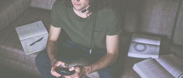 man playing video games with a controller